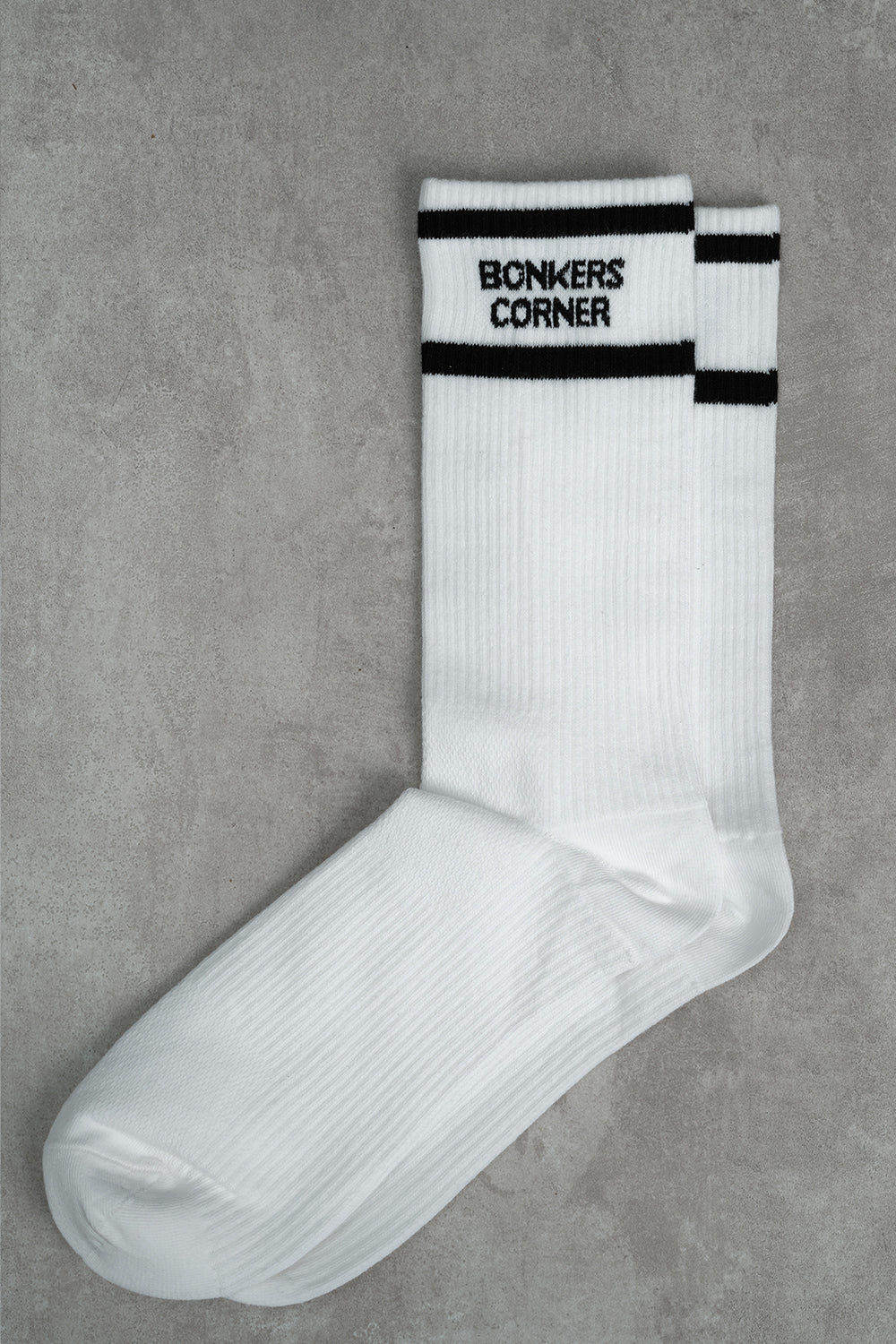 Bonkers Originals White Crew Socks - BonkersCorner