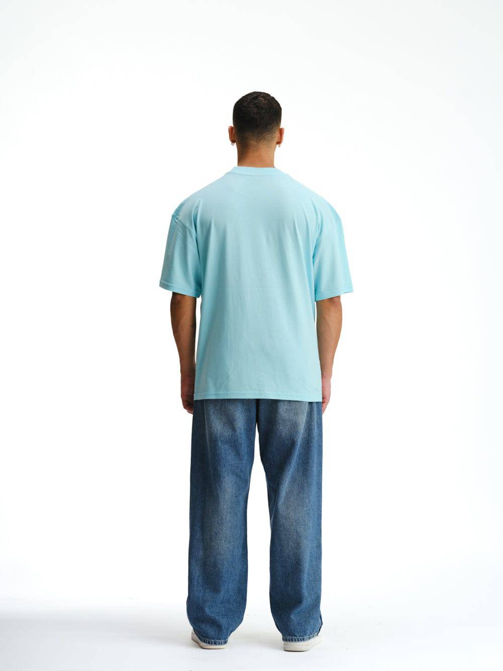 Solid Aqua Soft Jersey Oversized T-shirt - BonkersCorner