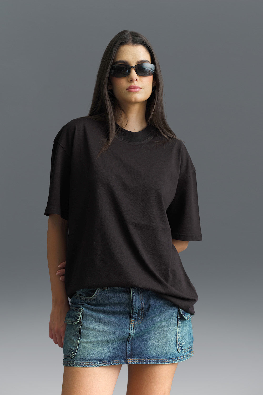 Solid Black Soft Jersey Oversized T-shirt - BonkersCorner