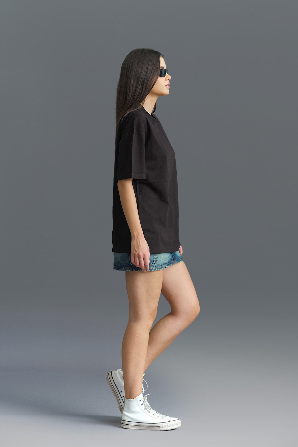 Solid Black Soft Jersey Oversized T-shirt - BonkersCorner