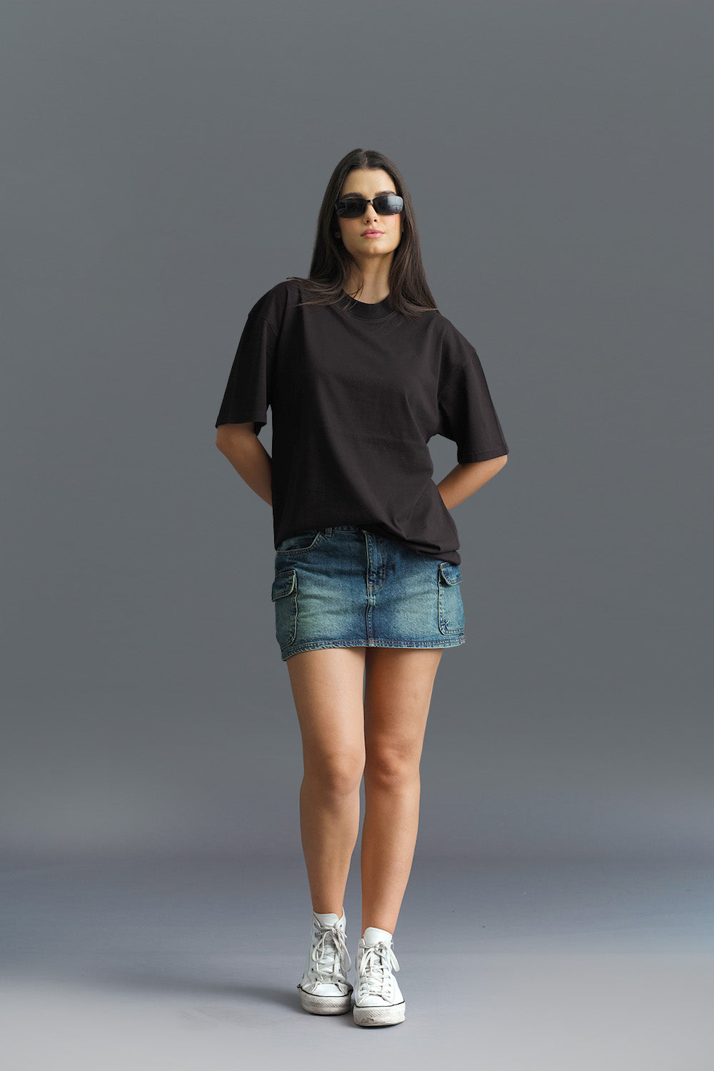 Solid Black Soft Jersey Oversized T-shirt - BonkersCorner
