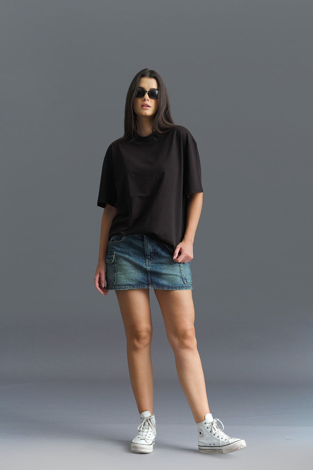 Solid Black Soft Jersey Oversized T-shirt - BonkersCorner
