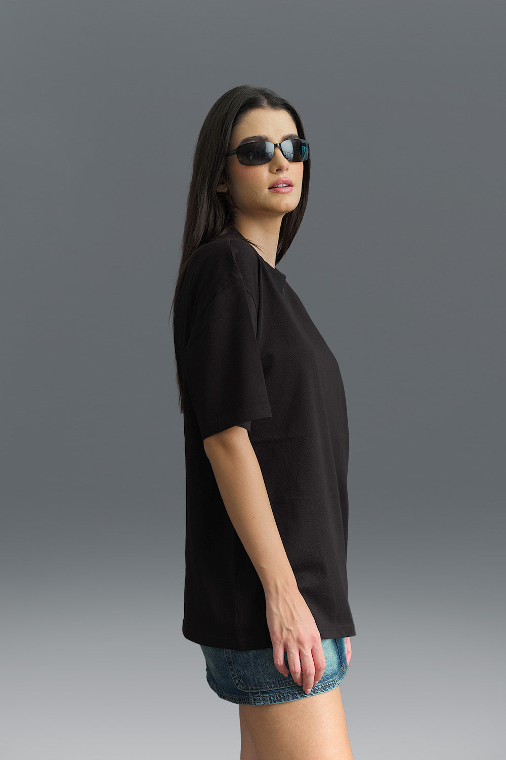 Solid Black Soft Jersey Oversized T-shirt - BonkersCorner