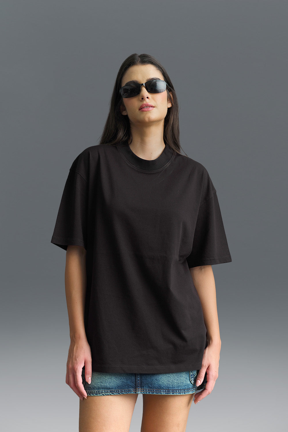 Solid Black Soft Jersey Oversized T-shirt - BonkersCorner