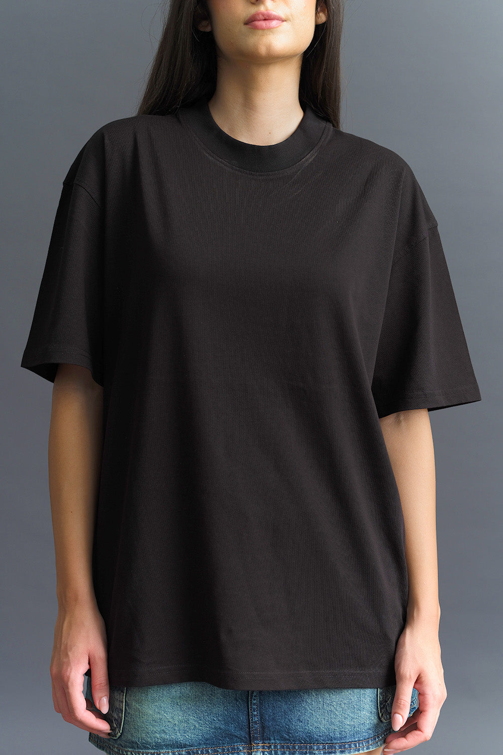 Solid Black Soft Jersey Oversized T-shirt - BonkersCorner