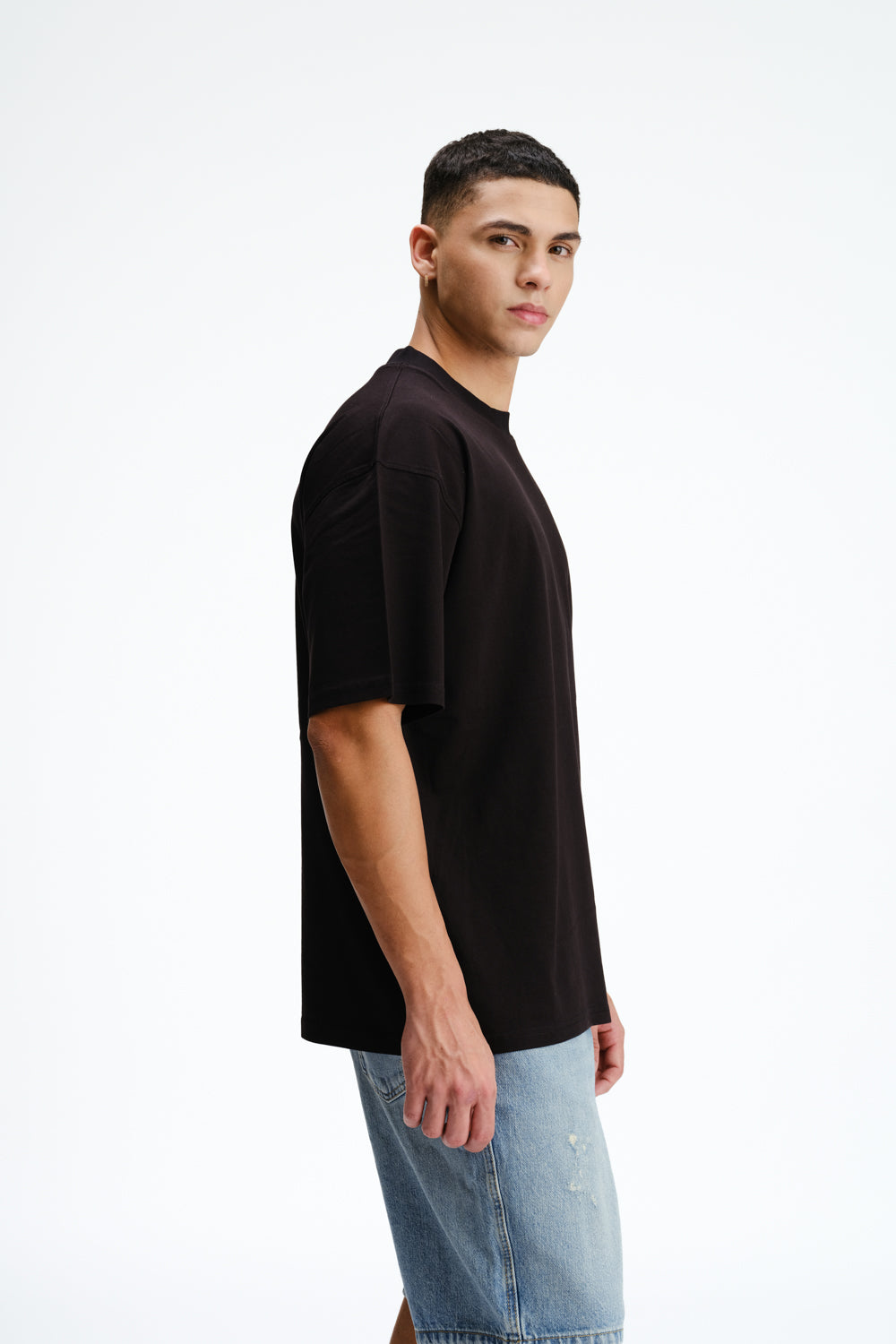 Solid Black Soft Jersey Oversized T-shirt - BonkersCorner
