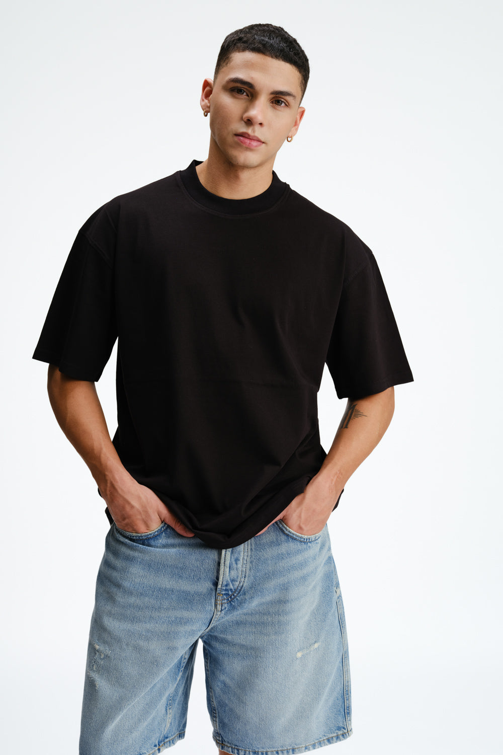 Solid Black Soft Jersey Oversized T-shirt - BonkersCorner