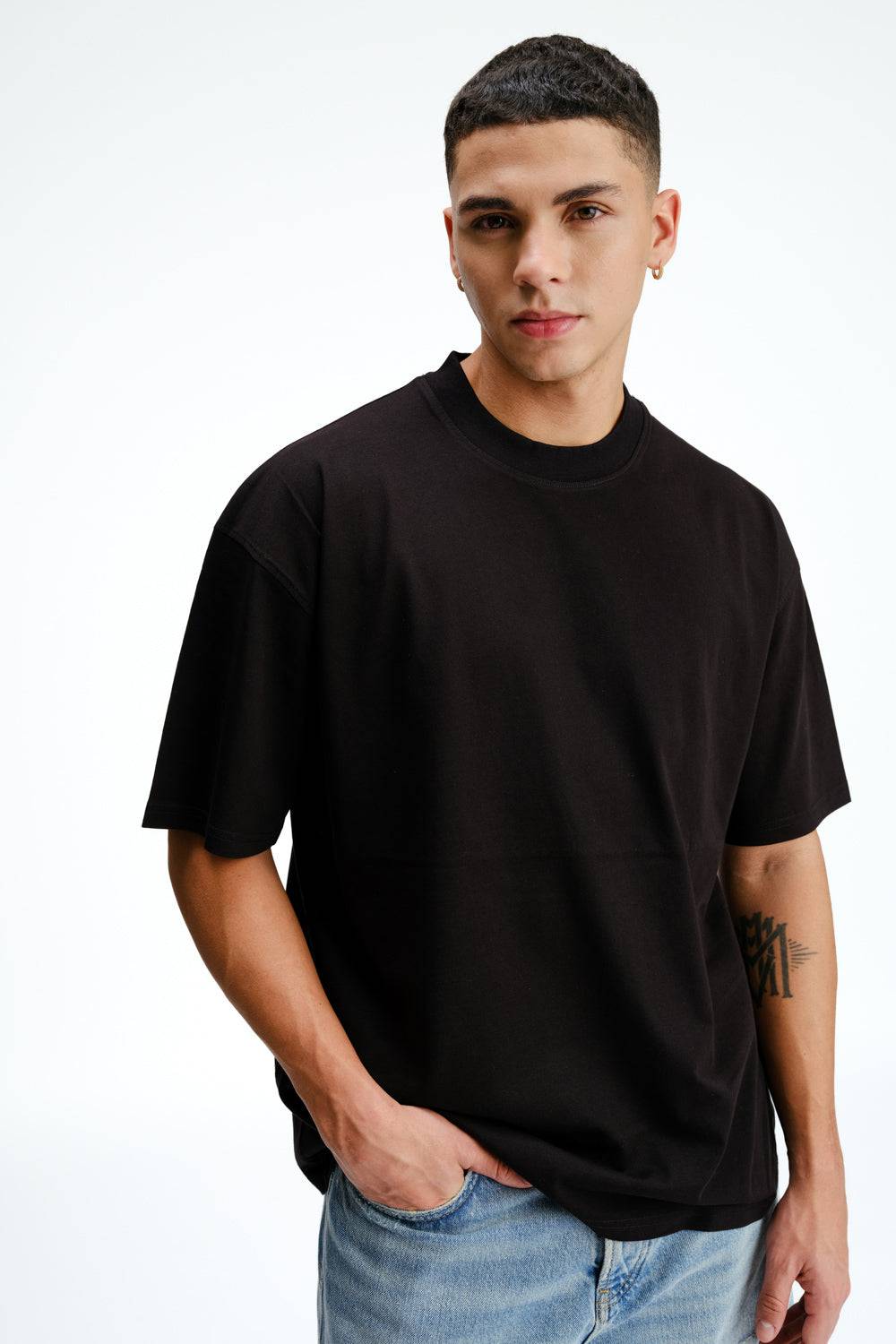 Solid Black Soft Jersey Oversized T-shirt - BonkersCorner