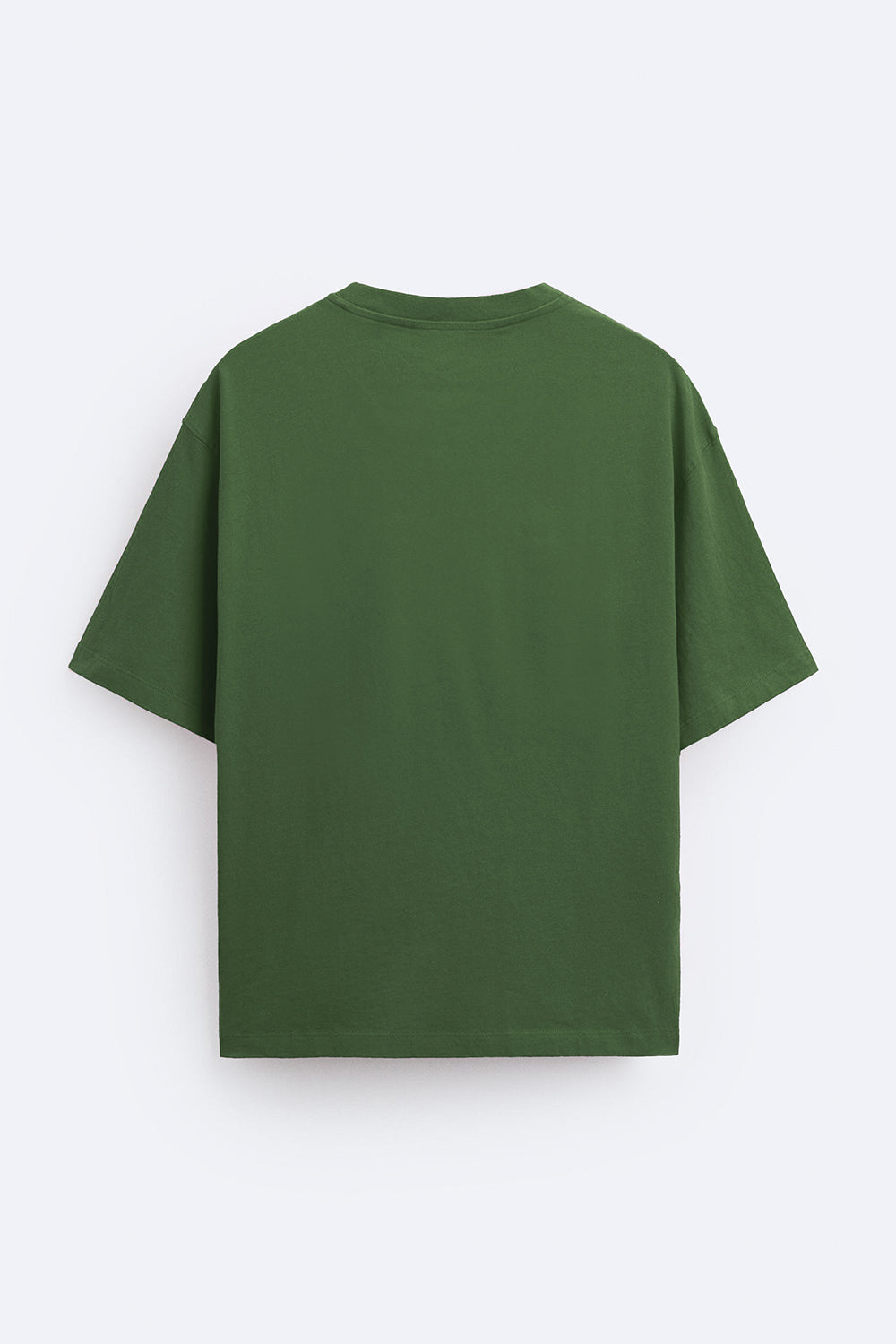 Solid Bottle Green Soft Jersey Oversized T-shirt - BonkersCorner