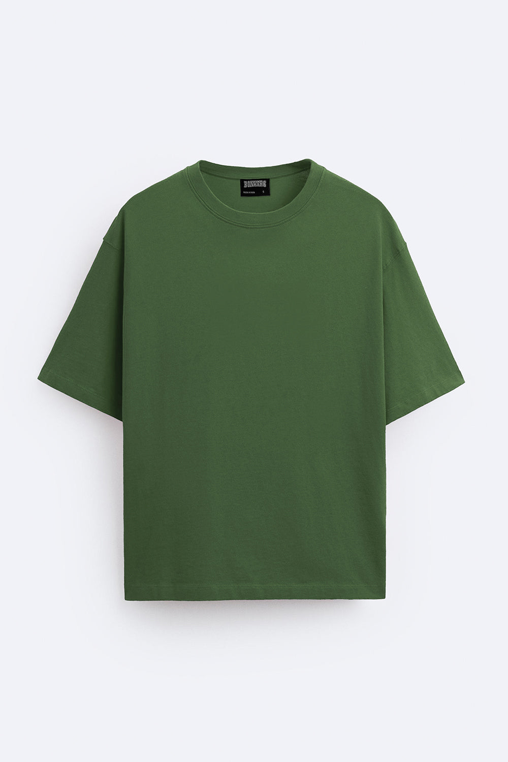 Solid Bottle Green Soft Jersey Oversized T-shirt - BonkersCorner