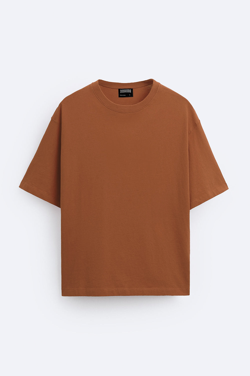Solid Brown Soft Jersey Oversized T-shirt - BonkersCorner