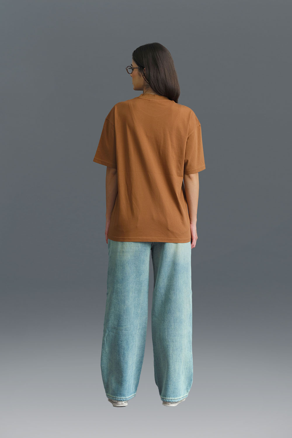 Solid Brown Soft Jersey Oversized T-shirt - BonkersCorner