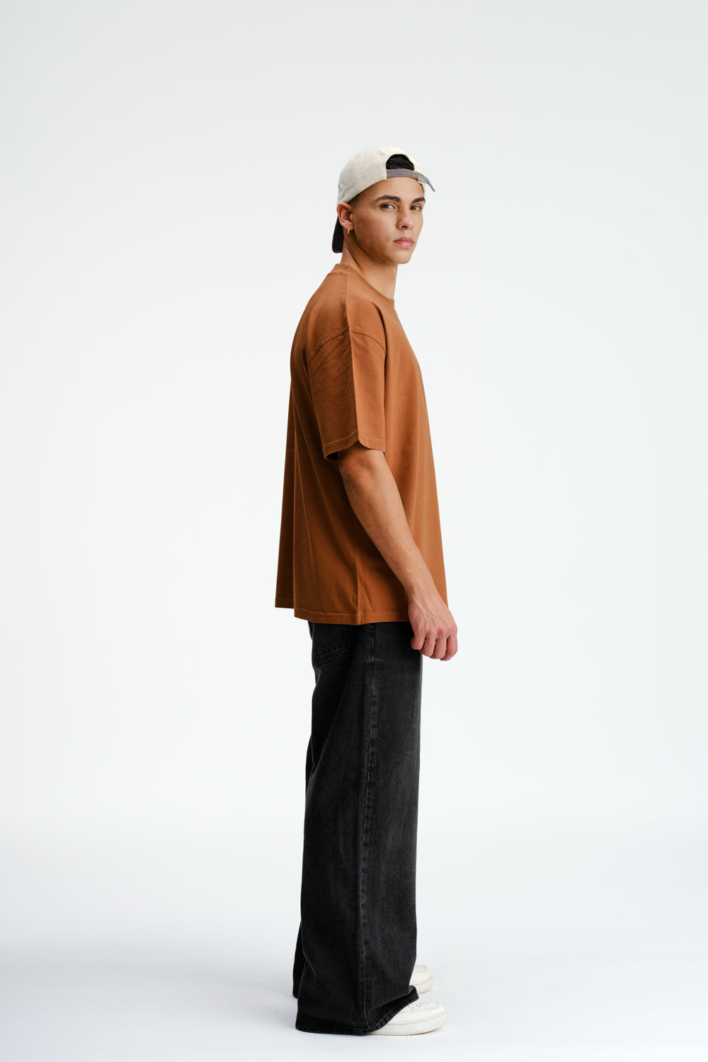 Solid Brown Soft Jersey Oversized T-shirt - BonkersCorner