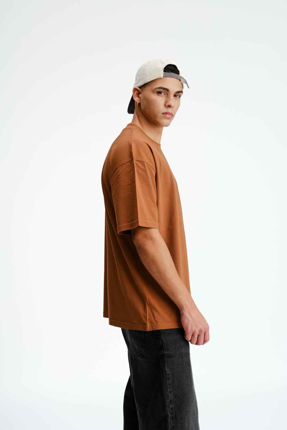 Solid Brown Soft Jersey Oversized T-shirt - BonkersCorner