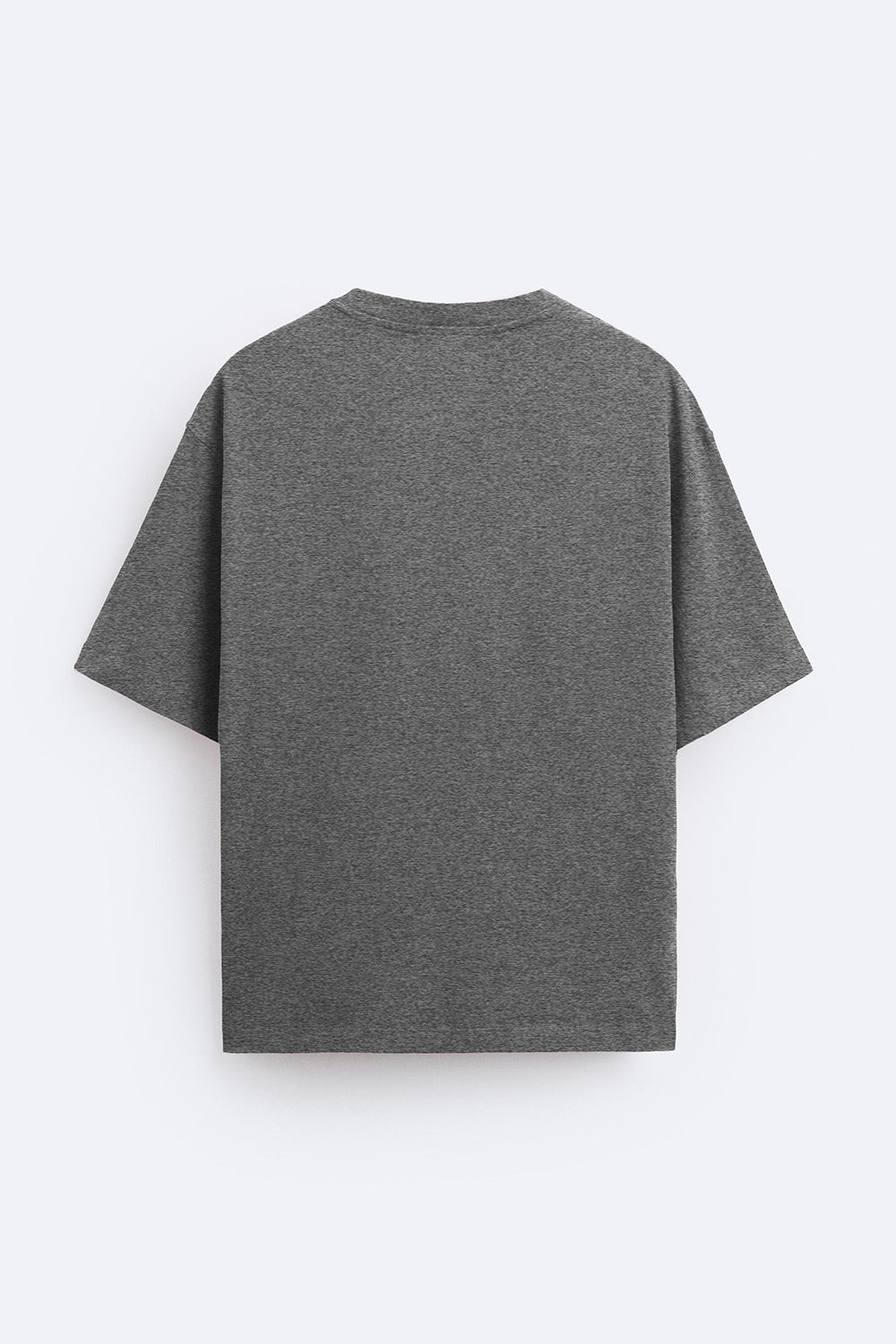 Solid Dark Grey Melange Soft Jersey Oversized T-shirt - BonkersCorner