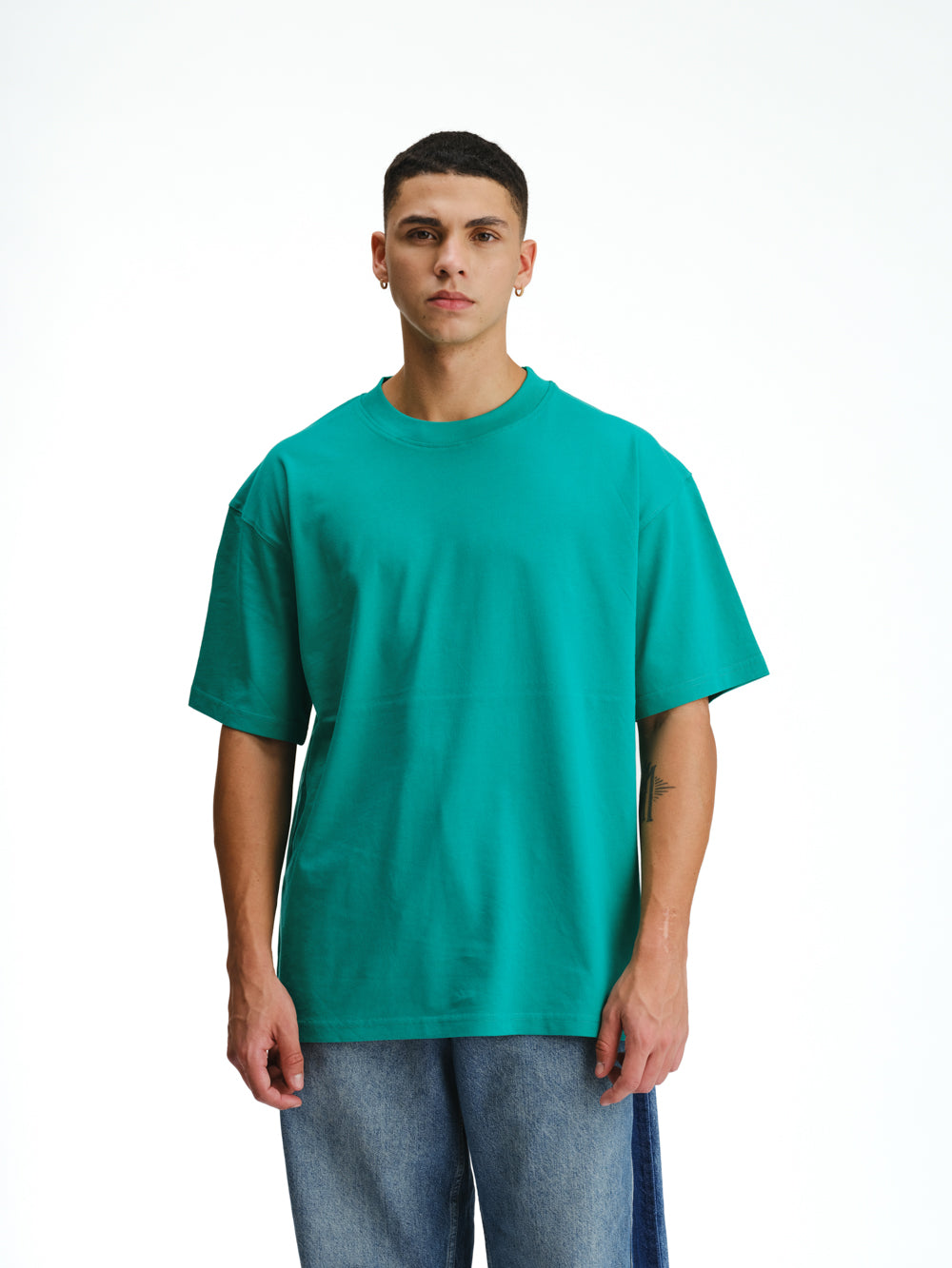 Solid Green Soft Jersey Oversized T-shirt - BonkersCorner