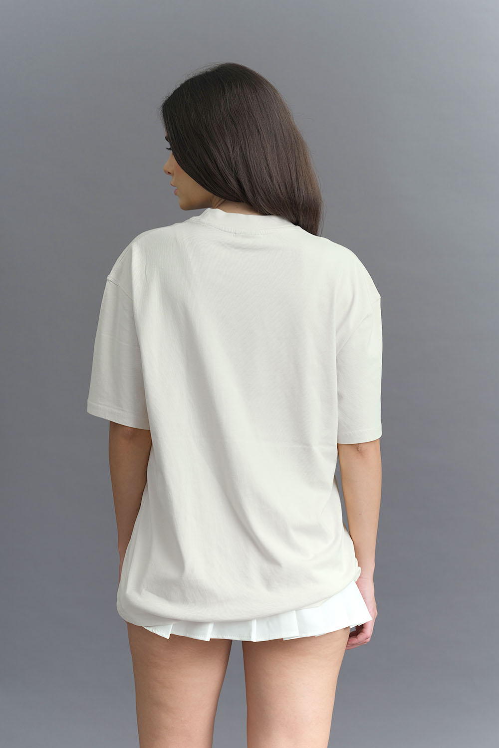 Solid Off White Soft Jersey Oversized T-shirt - BonkersCorner