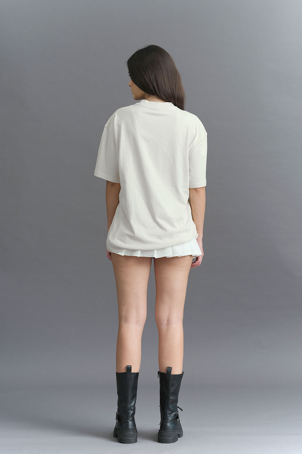 Solid Off White Soft Jersey Oversized T-shirt - BonkersCorner