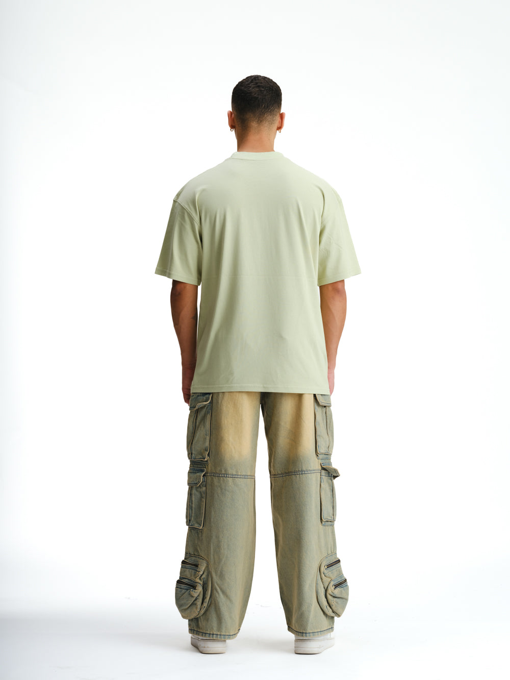 Solid Pastel Green Soft Jersey Oversized T-shirt - BonkersCorner