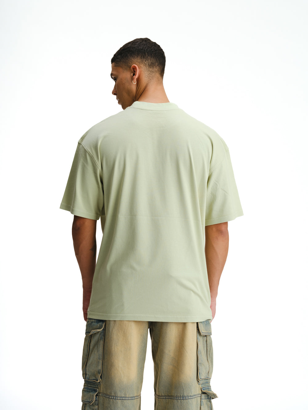 Solid Pastel Green Soft Jersey Oversized T-shirt - BonkersCorner