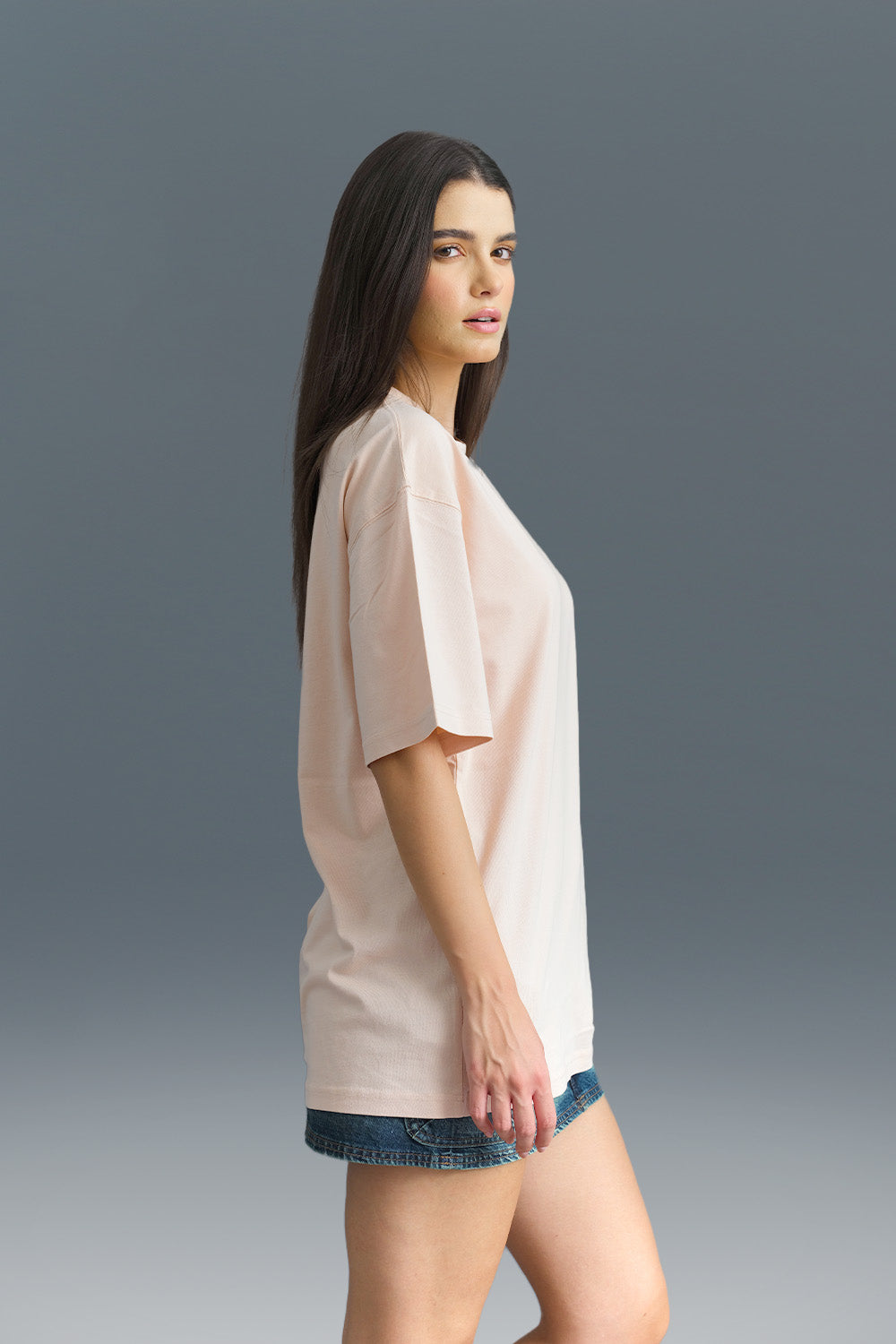 Solid Pastel Pink Soft Jersey Oversized T-shirt - BonkersCorner