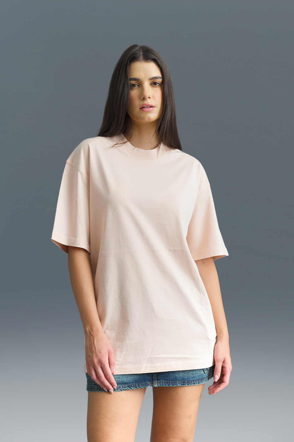 Solid Pastel Pink Soft Jersey Oversized T-shirt - BonkersCorner