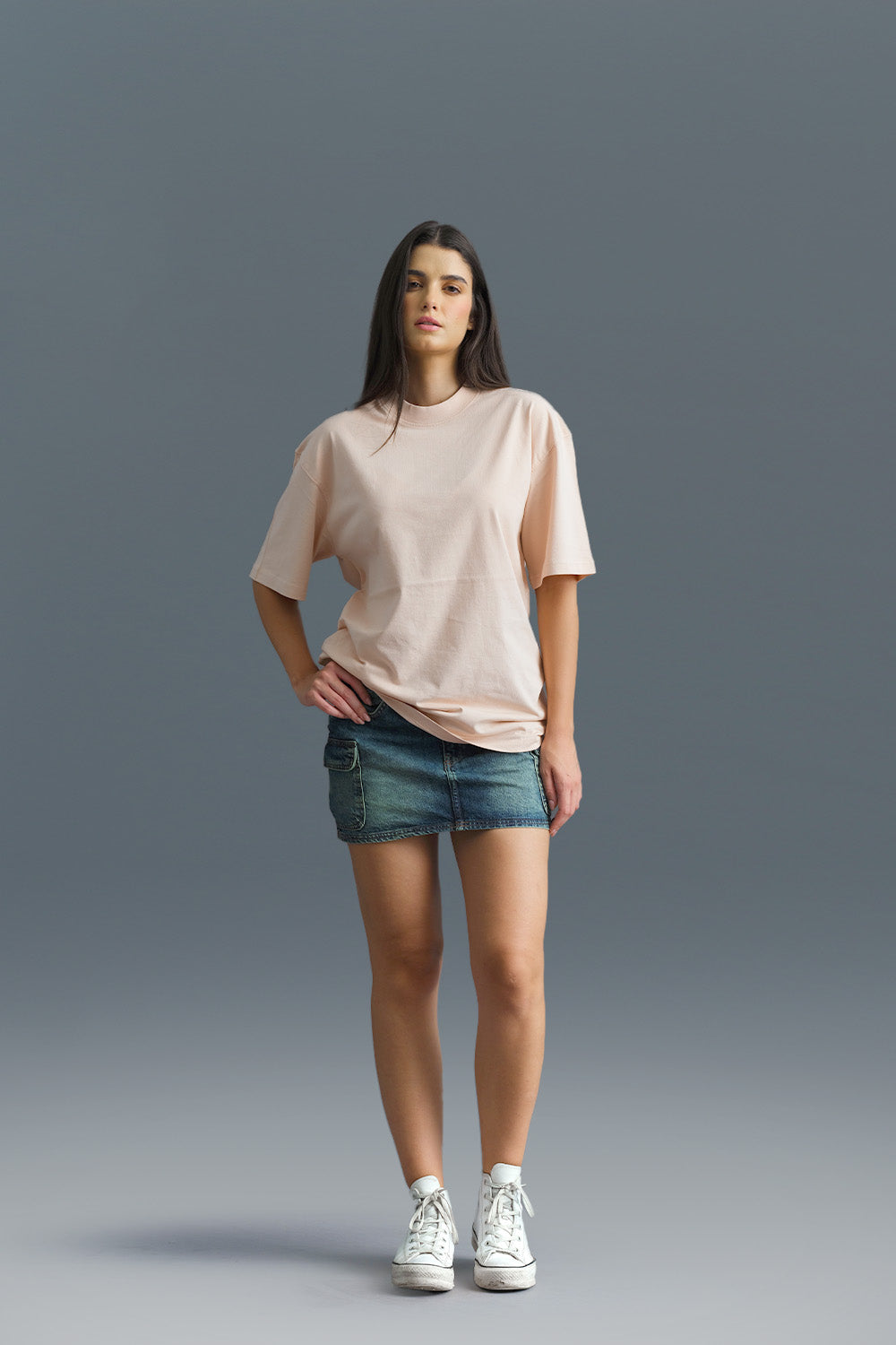 Solid Pastel Pink Soft Jersey Oversized T-shirt - BonkersCorner