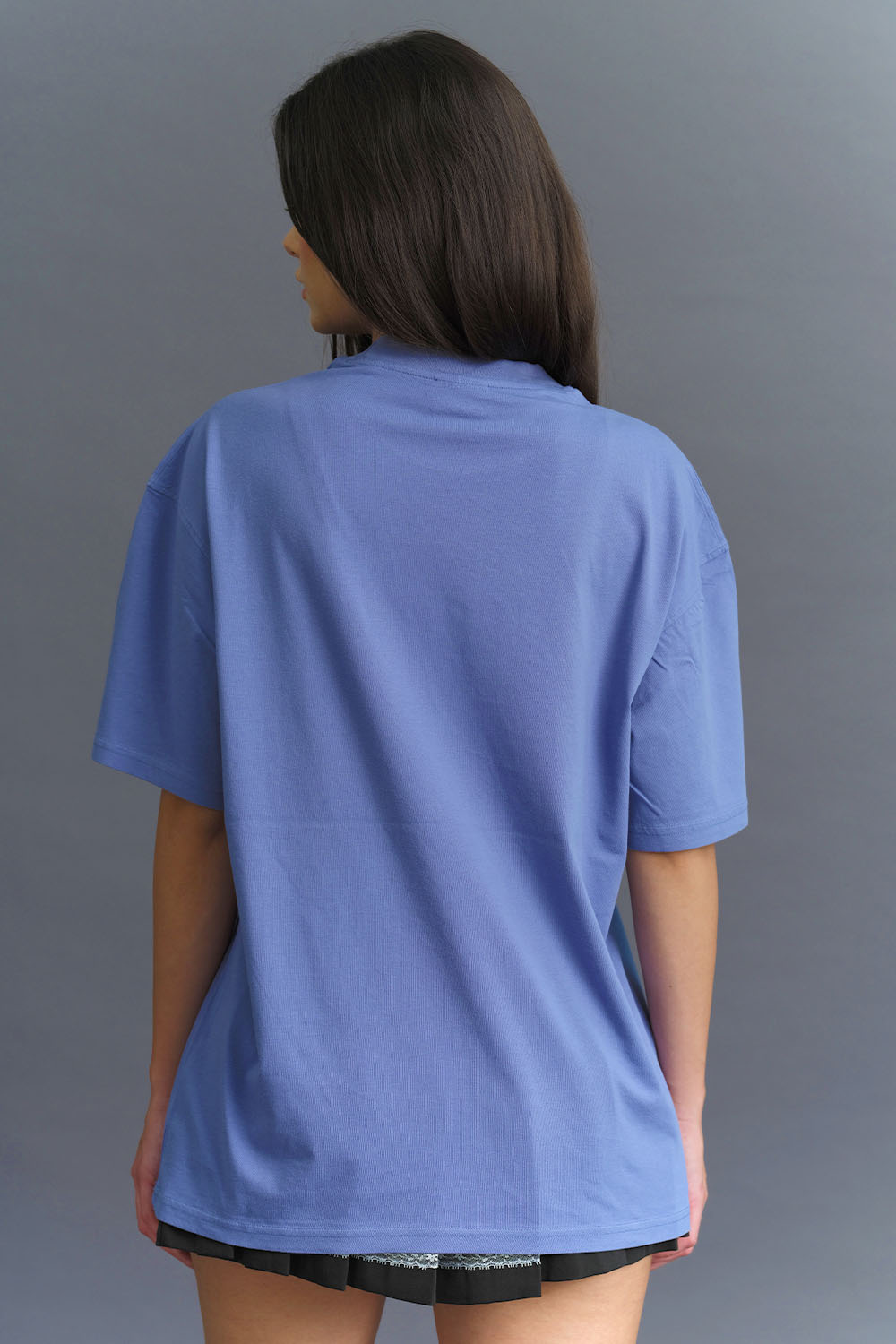 Solid Periwinkle Soft Jersey Oversized T-shirt - BonkersCorner