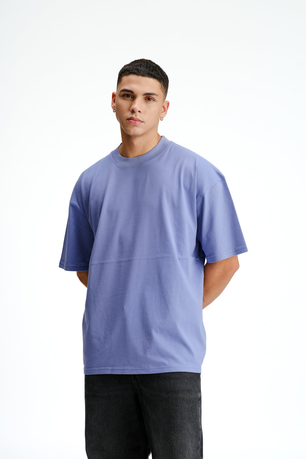 Solid Periwinkle Soft Jersey Oversized T-shirt - BonkersCorner