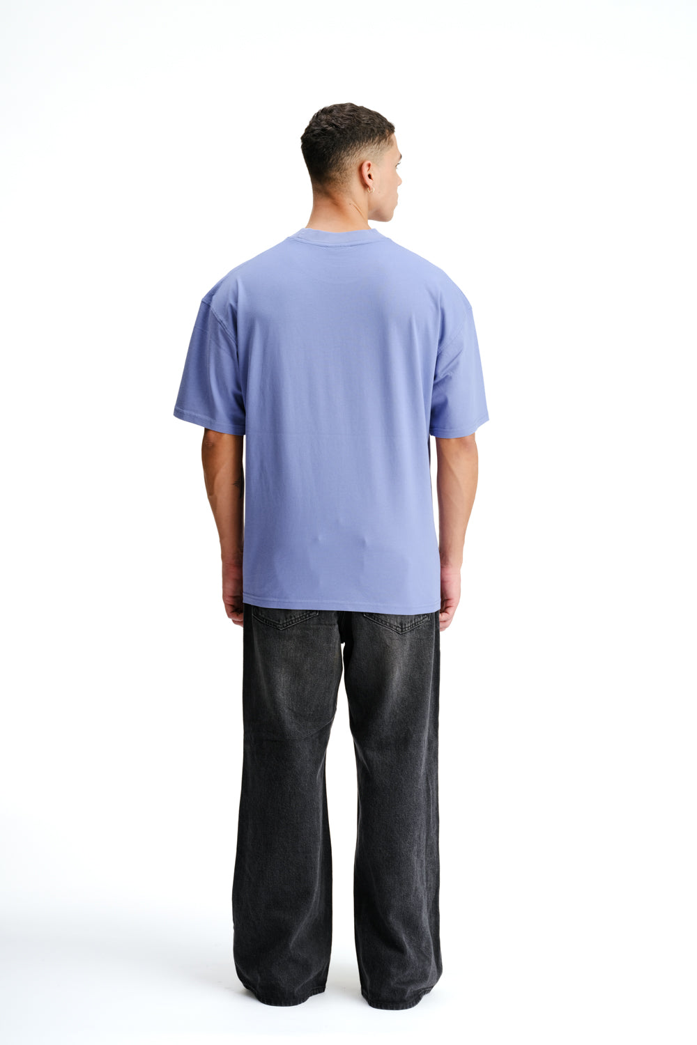 Solid Periwinkle Soft Jersey Oversized T-shirt - BonkersCorner