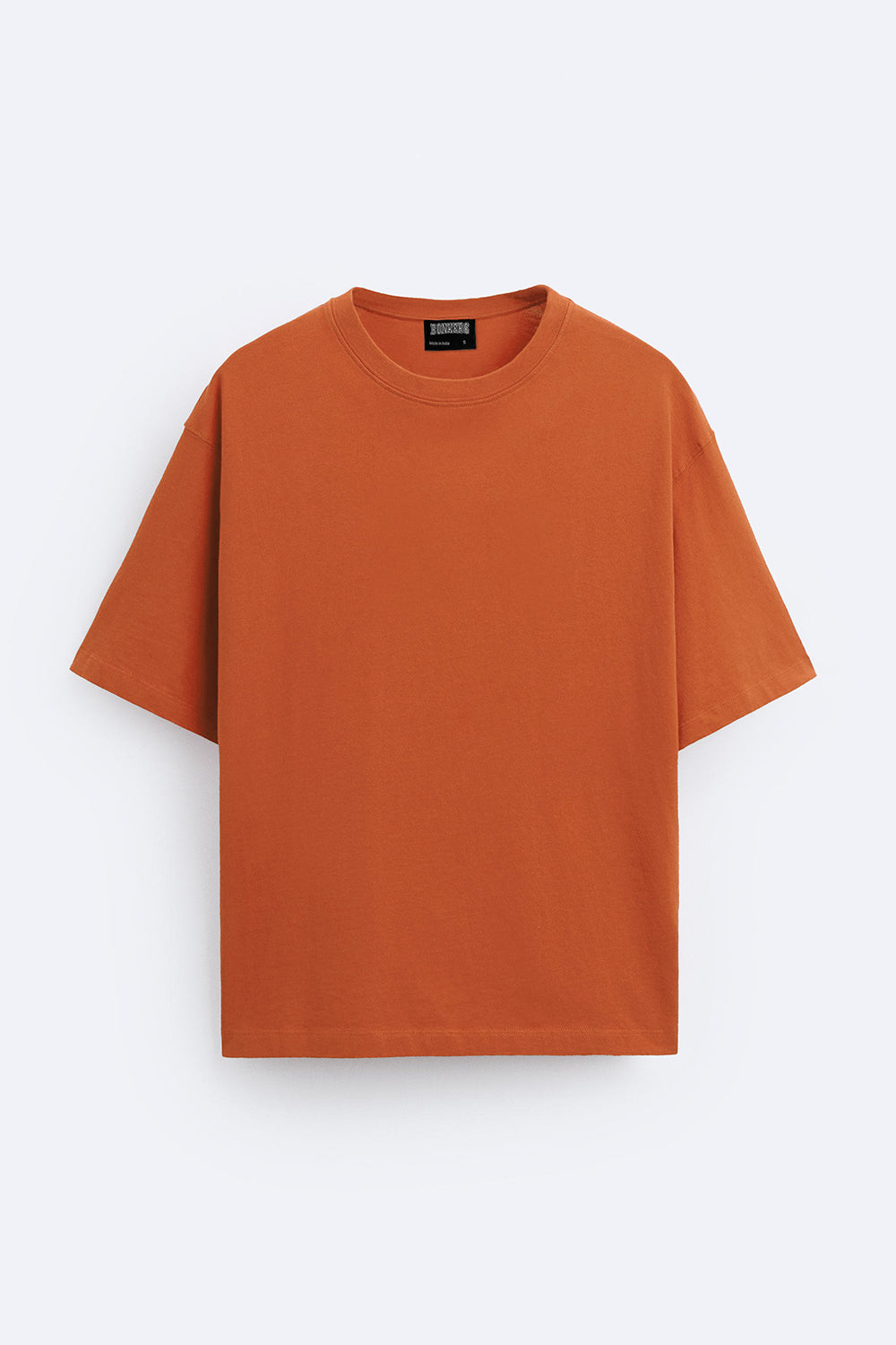 Solid Rusty Orange Soft Jersey Oversized T-shirt - BonkersCorner