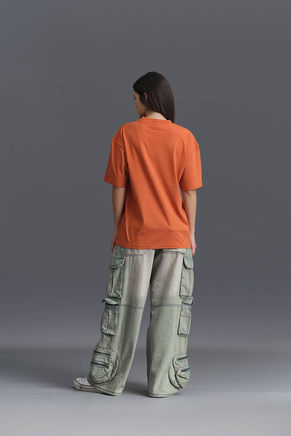 Solid Rusty Orange Soft Jersey Oversized T-shirt - BonkersCorner
