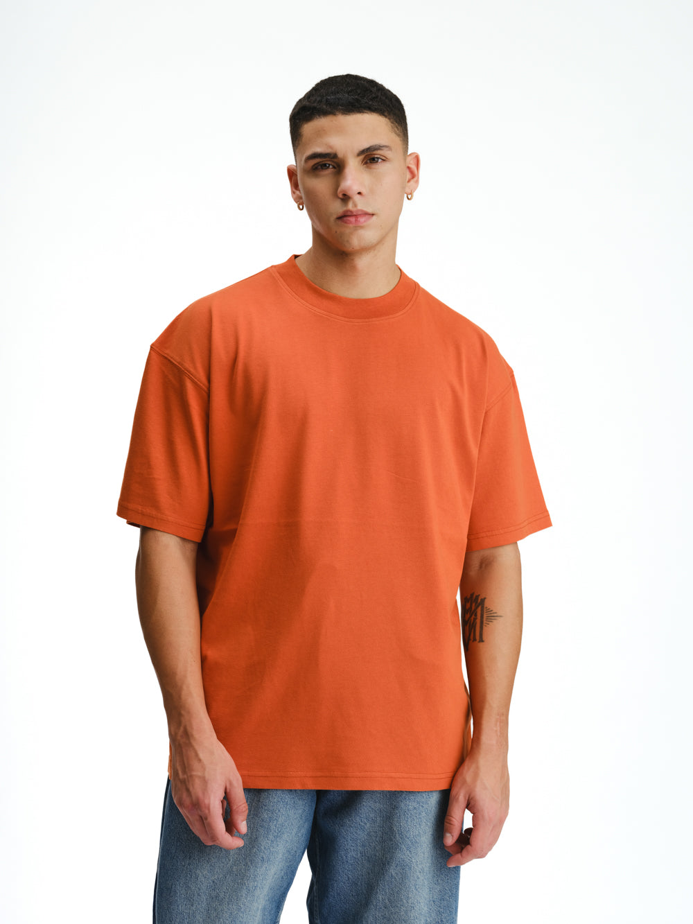 Solid Rusty Orange Soft Jersey Oversized T-shirt - BonkersCorner