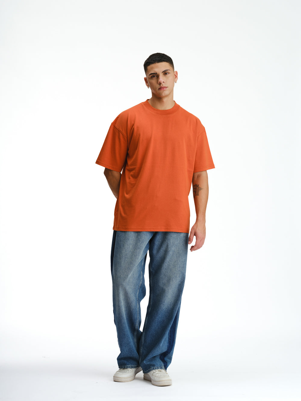Solid Rusty Orange Soft Jersey Oversized T-shirt - BonkersCorner