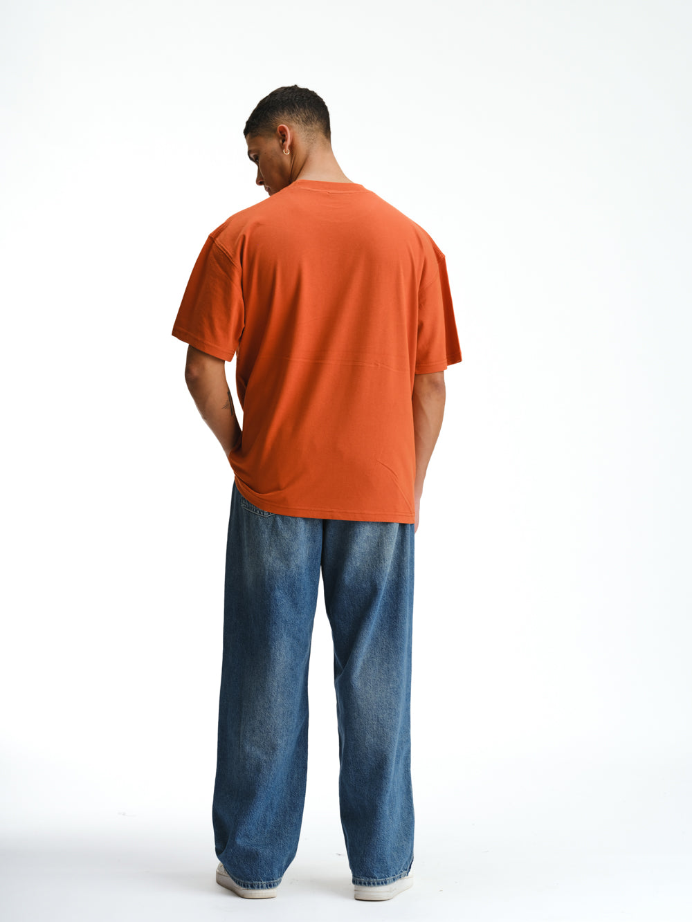 Solid Rusty Orange Soft Jersey Oversized T-shirt - BonkersCorner