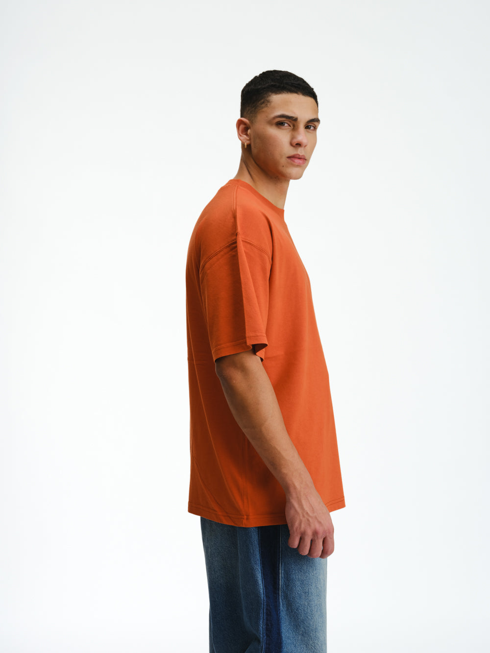 Solid Rusty Orange Soft Jersey Oversized T-shirt - BonkersCorner