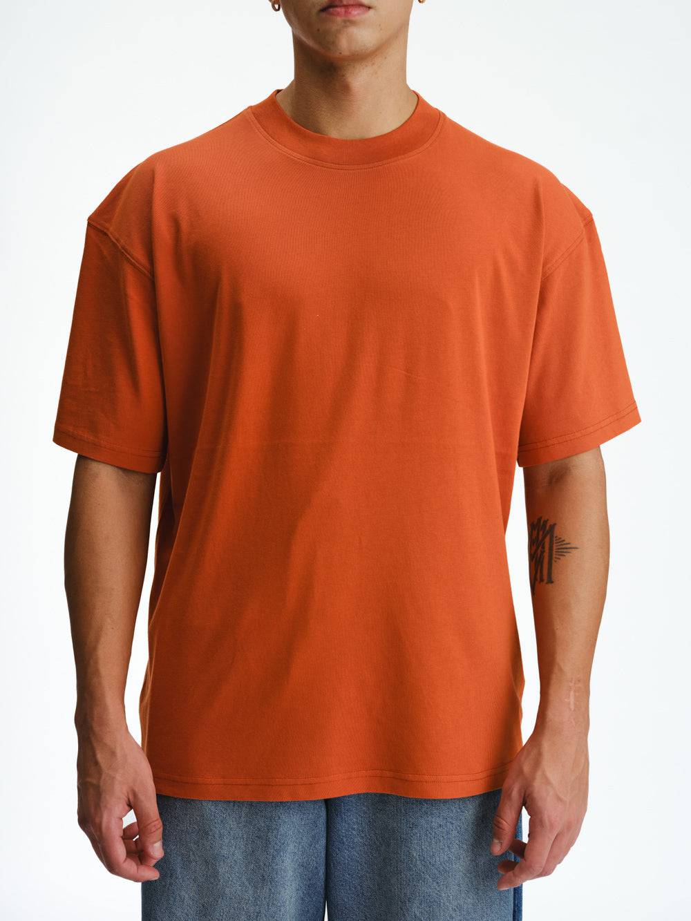 Solid Rusty Orange Soft Jersey Oversized T-shirt - BonkersCorner