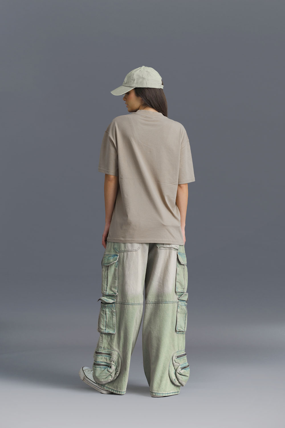 Solid Stone Grey Soft Jersey Oversized T-shirt - BonkersCorner