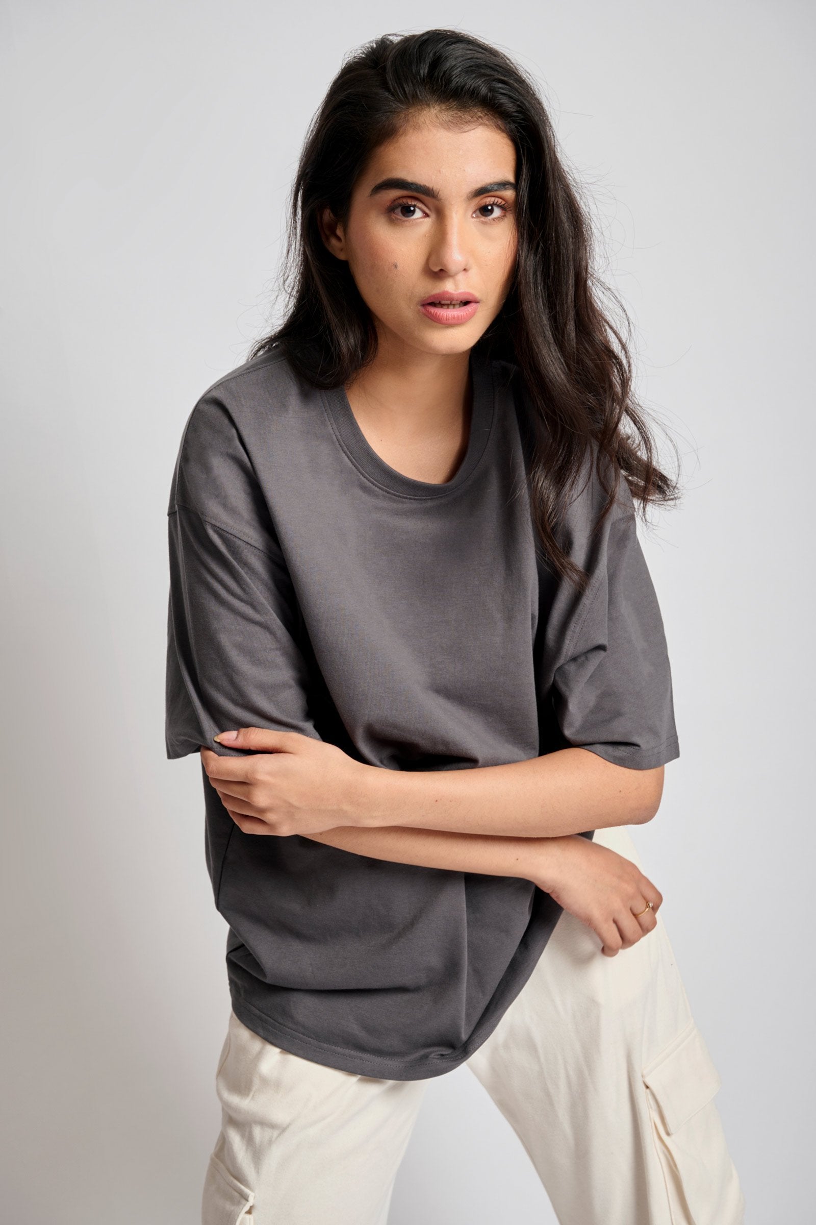 Space Grey Heavyweight Oversized T-shirt - BonkersCorner