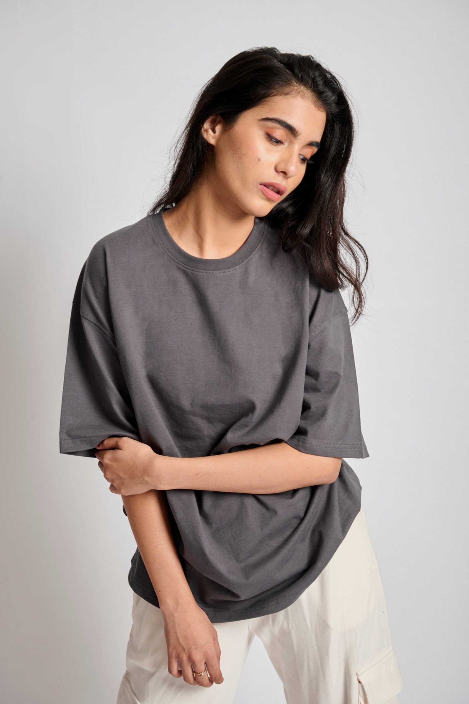 Space Grey Heavyweight Oversized T-shirt - BonkersCorner