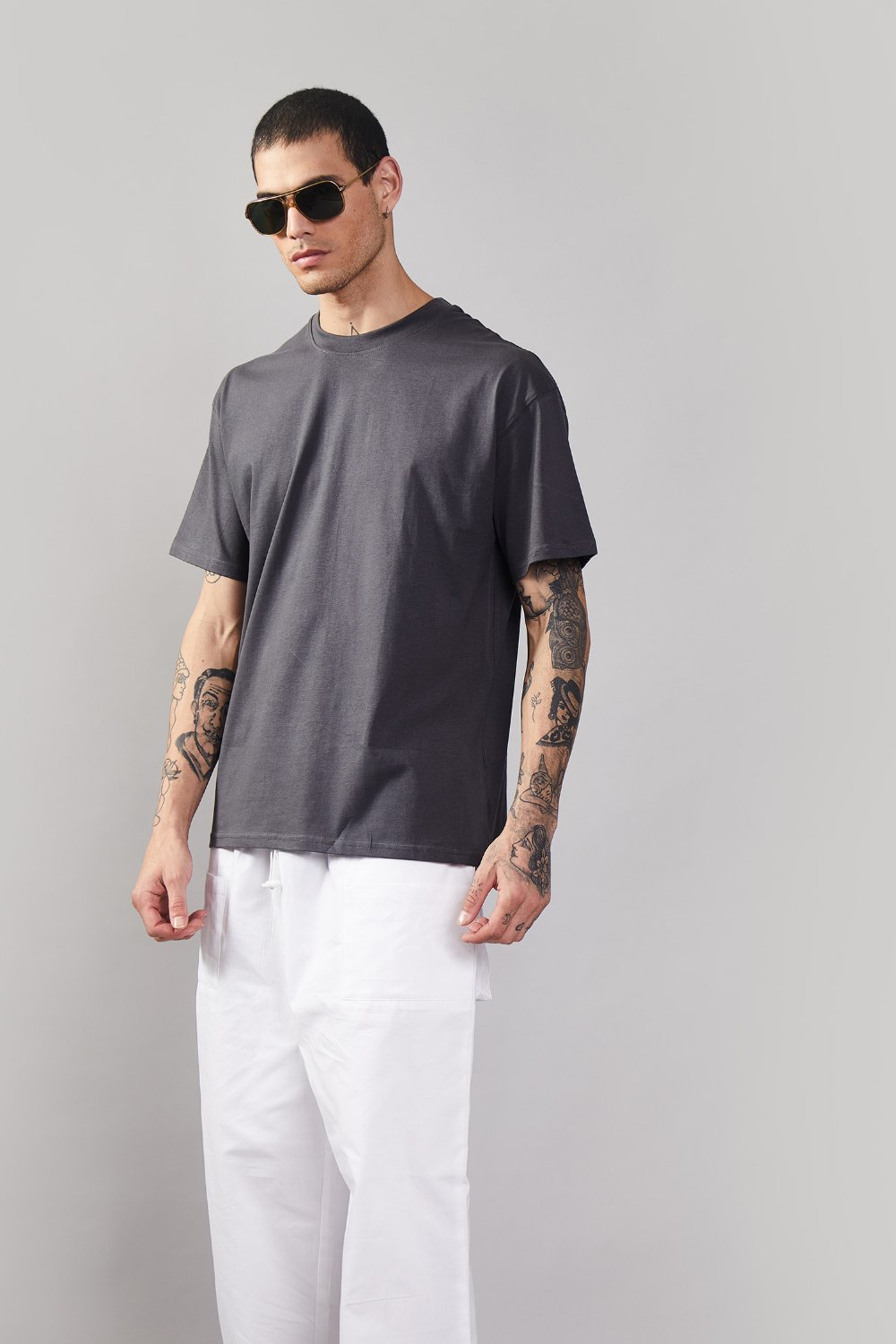 Space Grey Heavyweight Oversized T-shirt - BonkersCorner