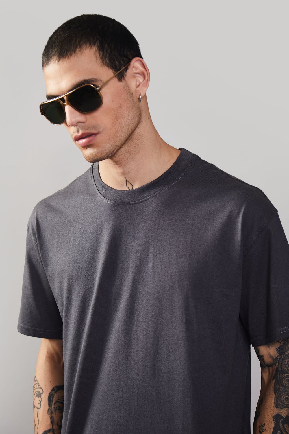 Space Grey Heavyweight Oversized T-shirt - BonkersCorner