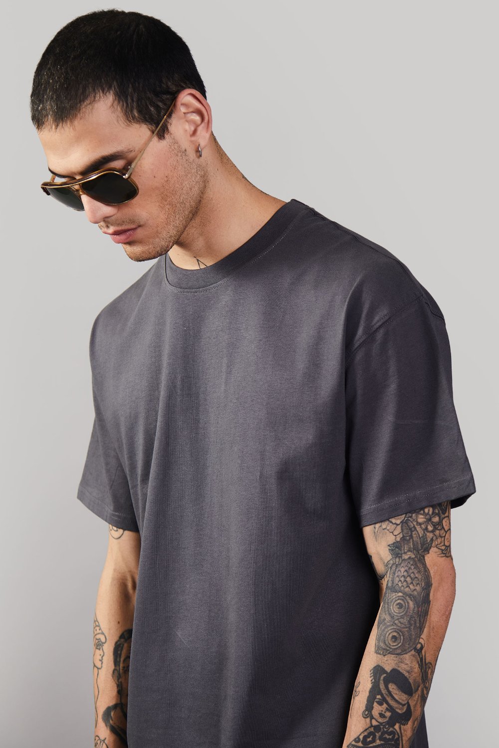 Space Grey Heavyweight Oversized T-shirt - BonkersCorner