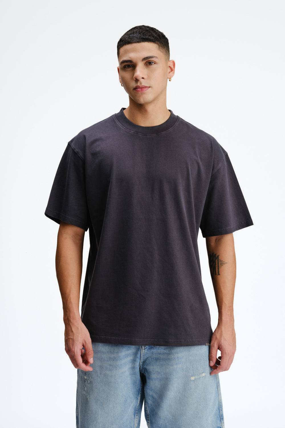 Stone Grey Heavyweight Faded T-shirt - BonkersCorner