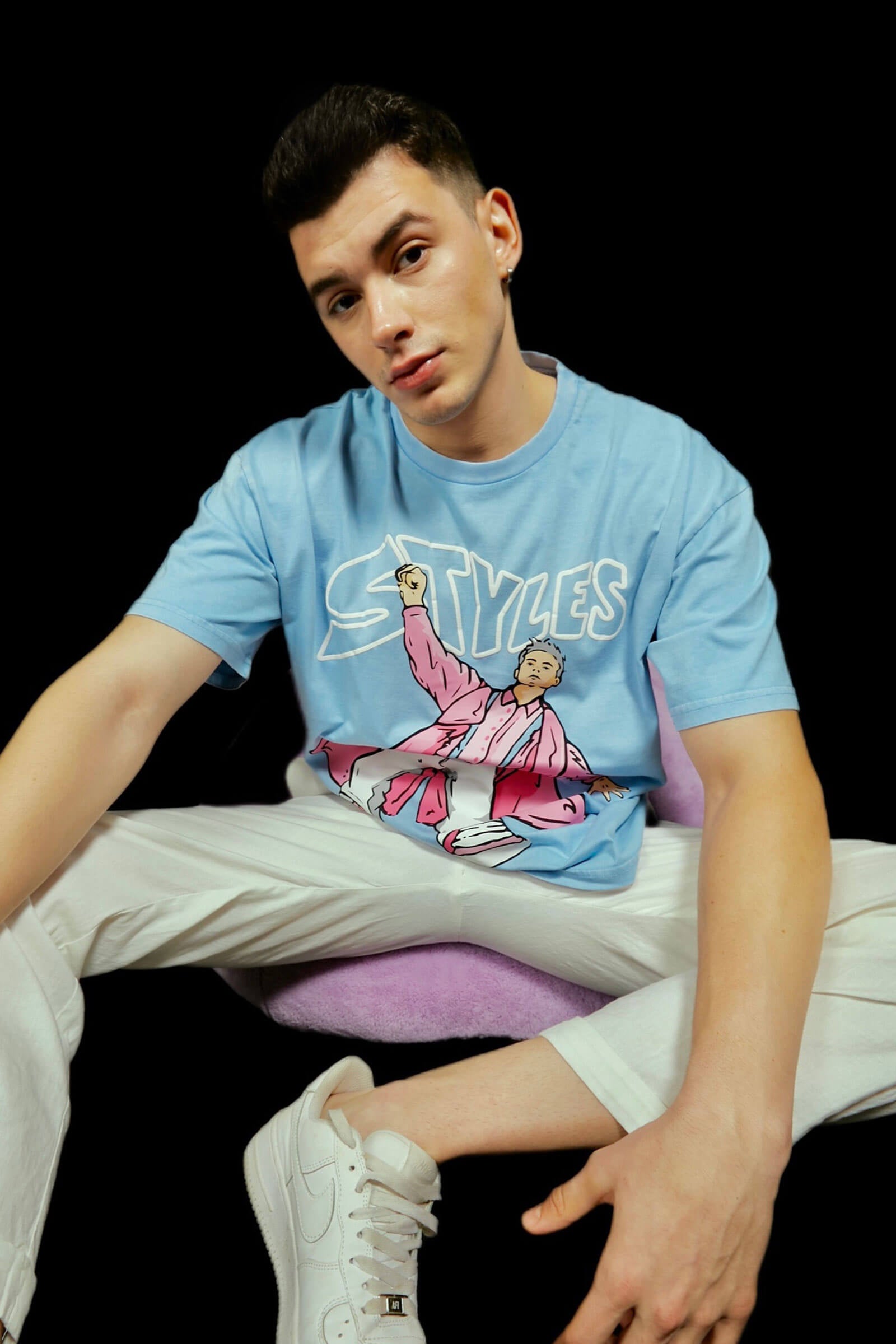 Styles Faded Effect Oversized T-Shirt - BonkersCorner