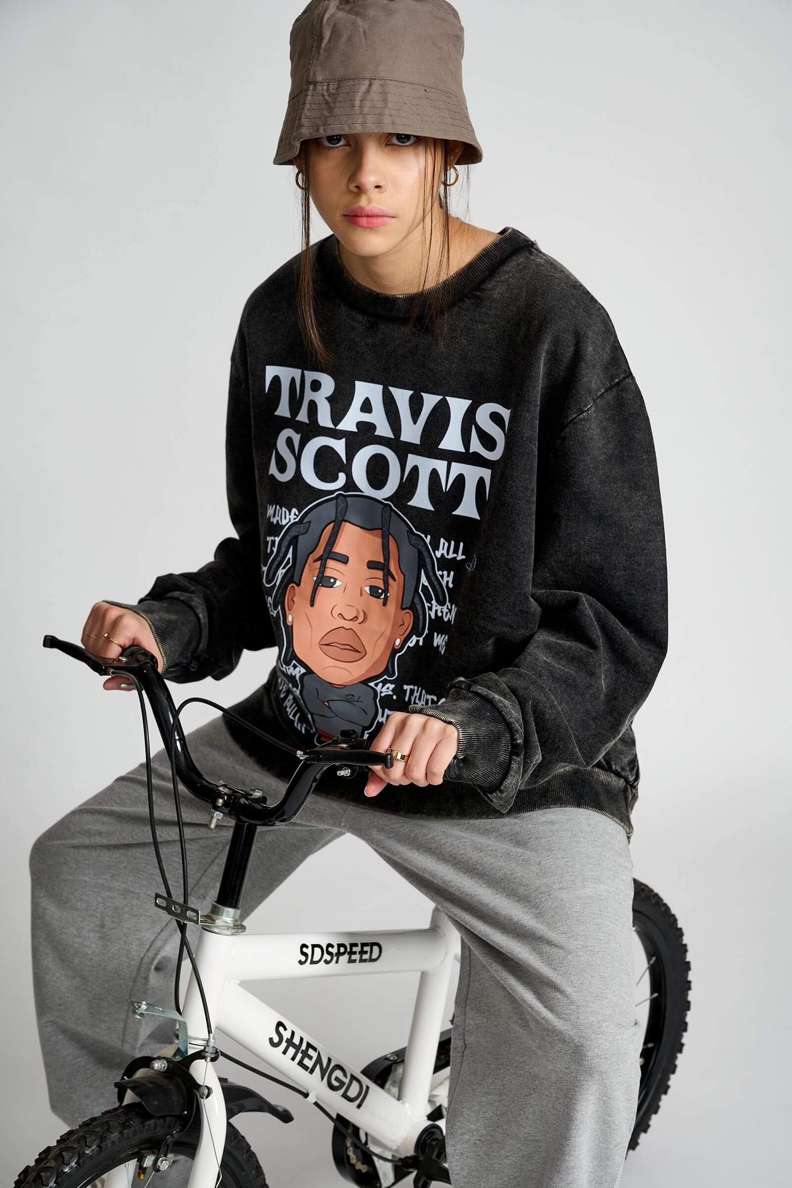 Travis Scott Faded Effect Heavyweight Sweatshirt - BonkersCorner