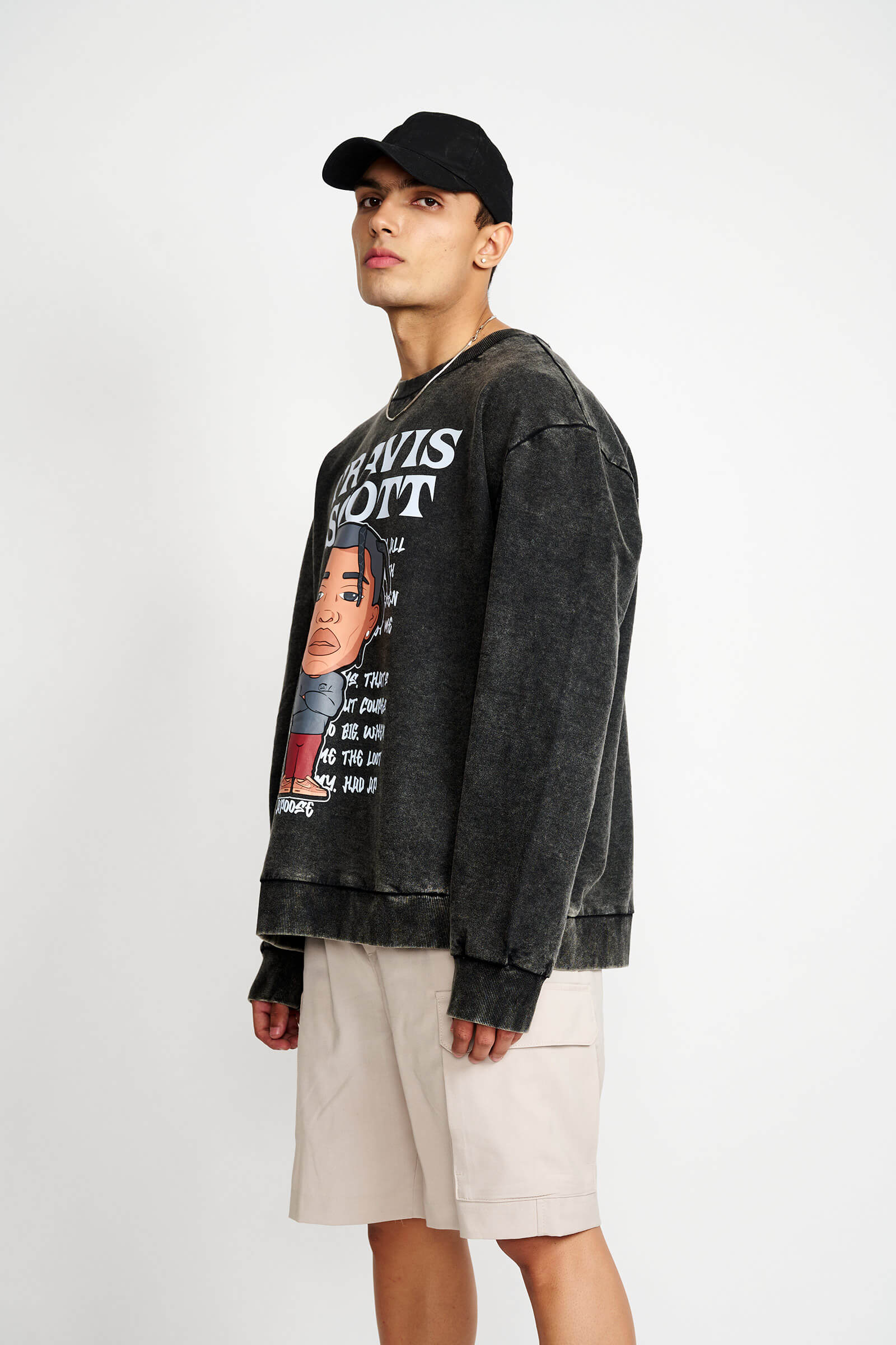 Travis Scott Faded Effect Heavyweight Sweatshirt - BonkersCorner