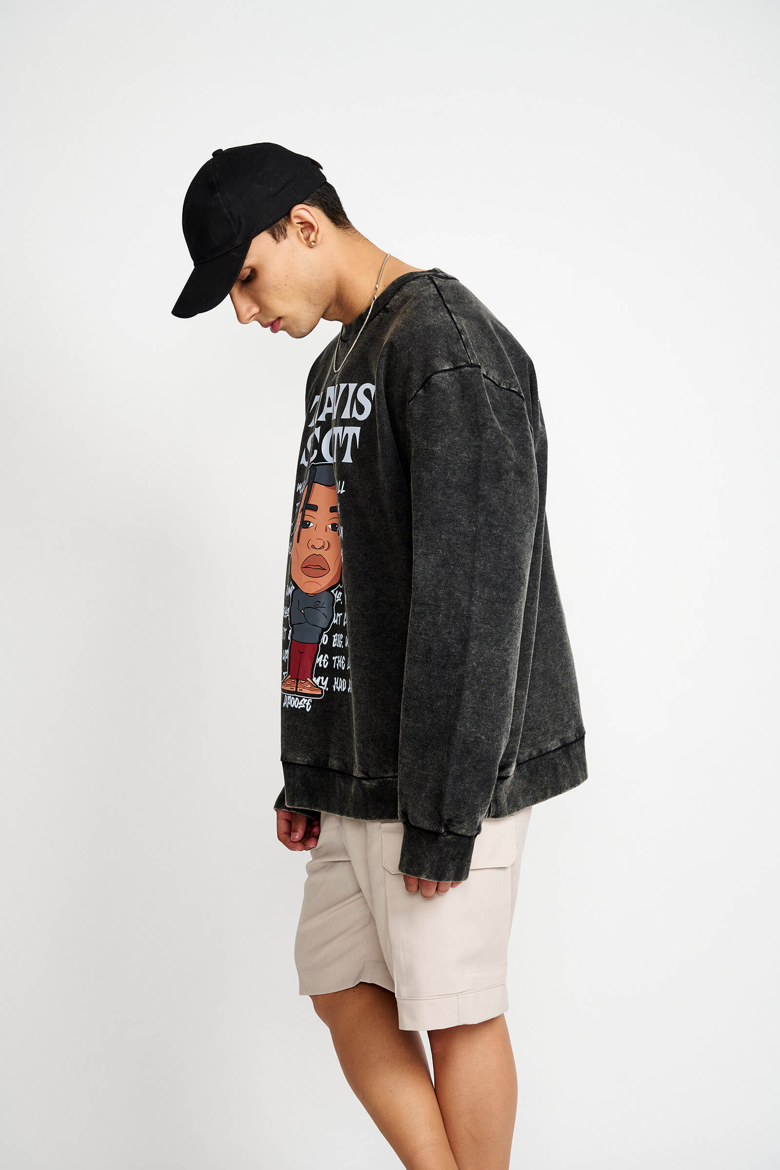 Travis Scott Faded Effect Heavyweight Sweatshirt - BonkersCorner