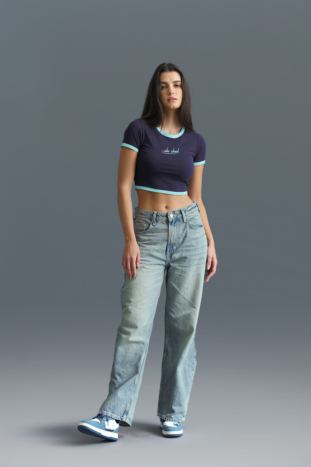 Vibe Check Ringer Crop Top - BonkersCorner