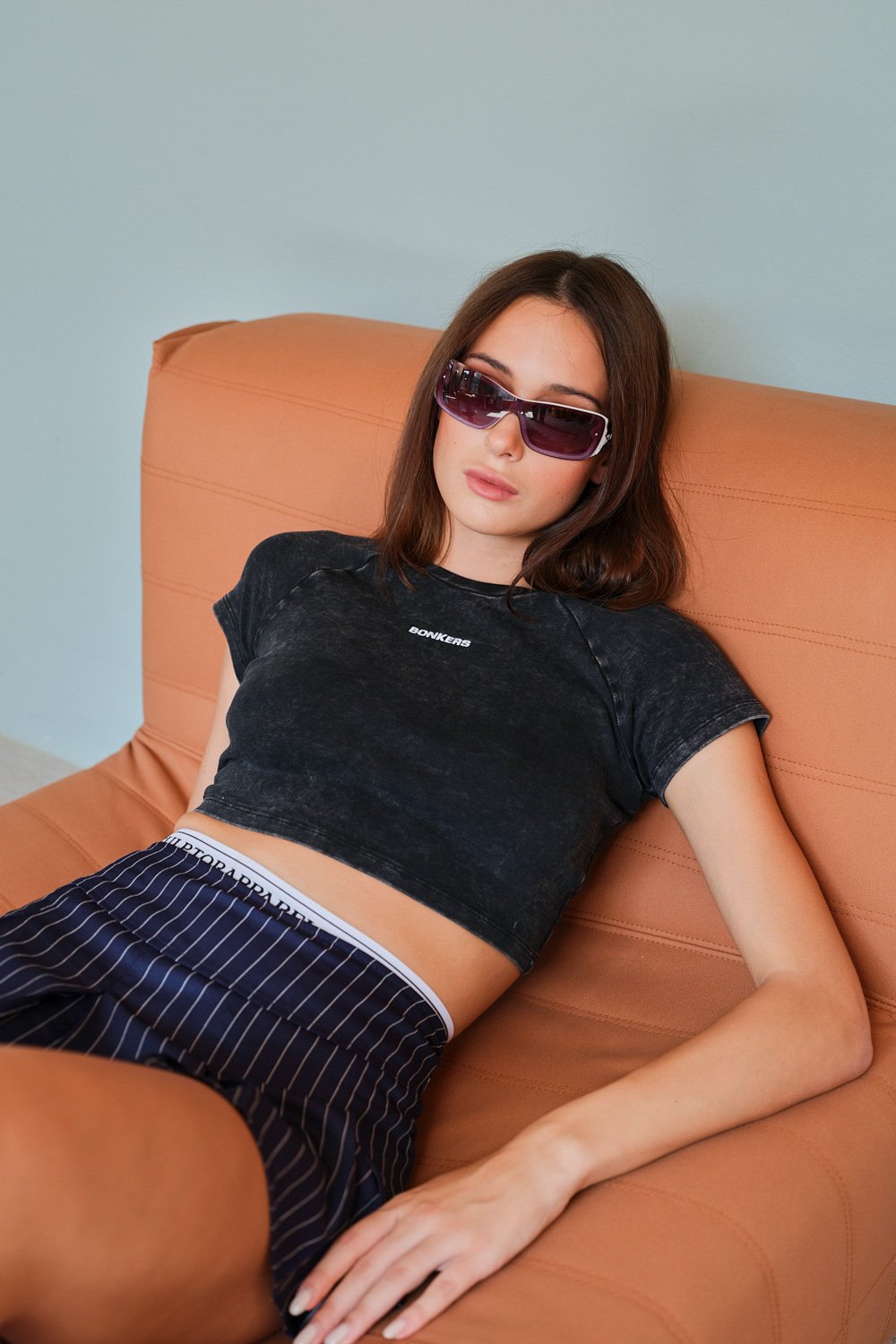 Washed Black Crop Top - BonkersCorner